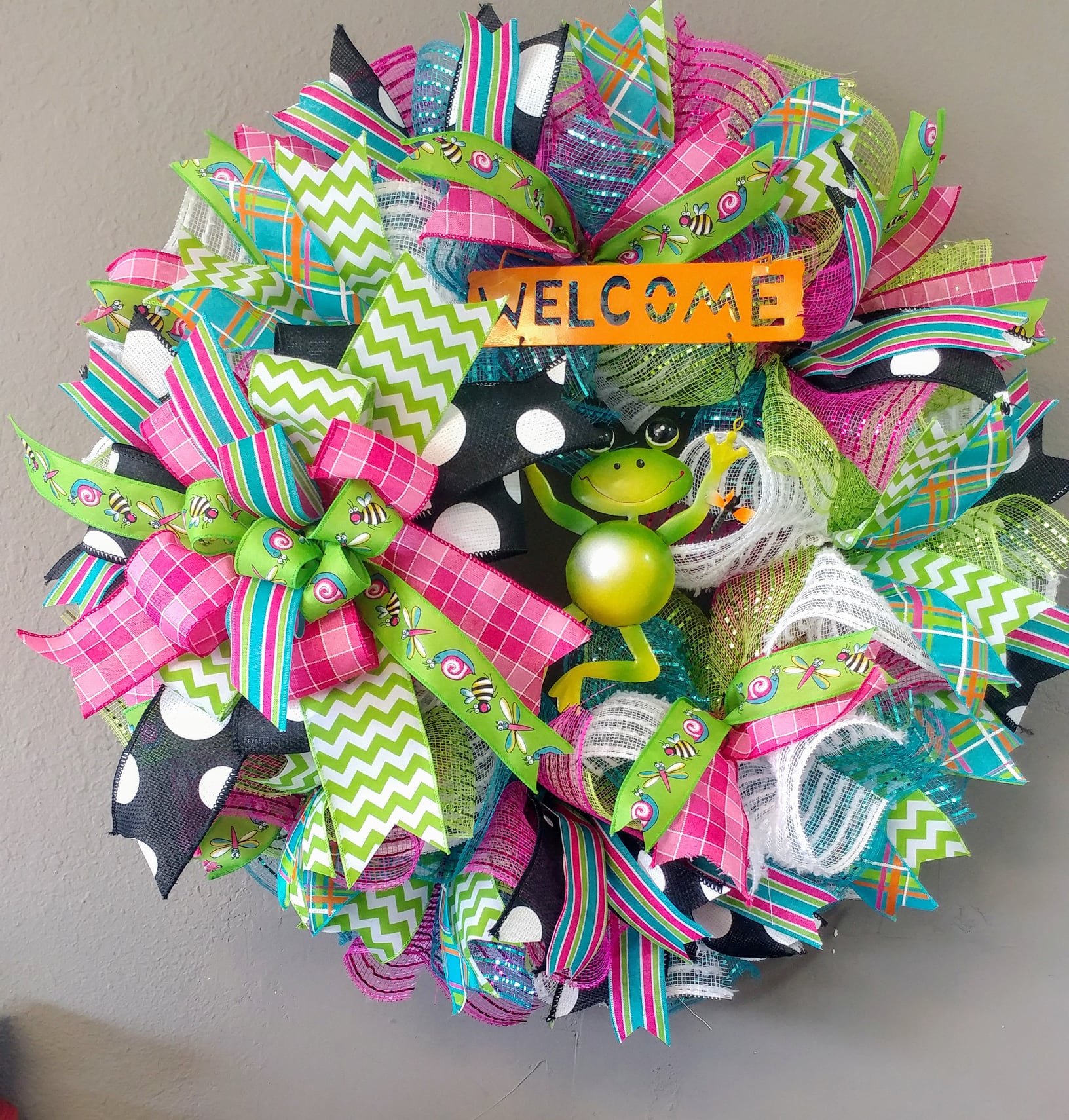 bright spring colors wreath full and fun welcome